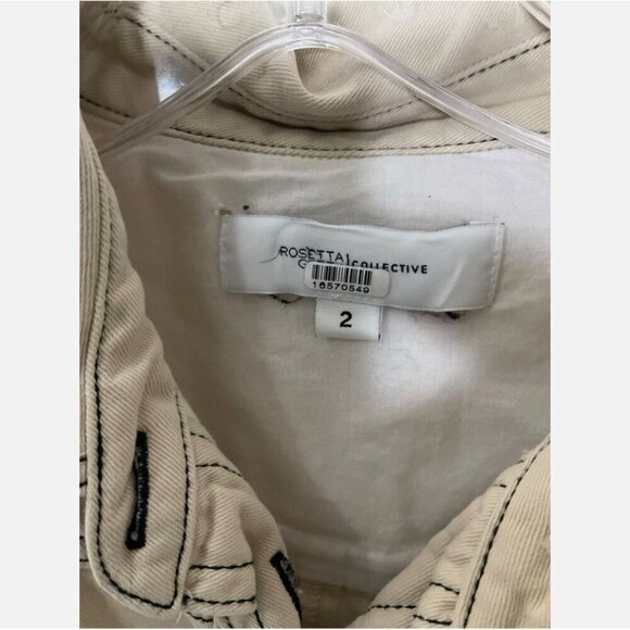 Rosetta Getty Bone Shirtdress Size 2 **READ FLAW** - Picture 5 of 7